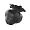 8.75" Black Ceramic Abstract Wide Rounded Floral Shaped Decorative Vase with Petal Rim